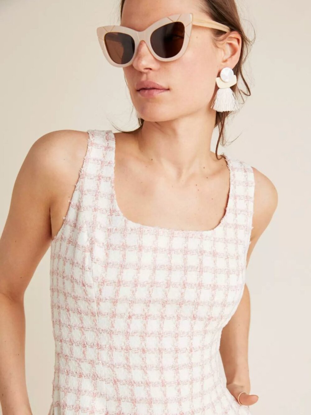 Anthropologie Evangeline Windowpane Dress